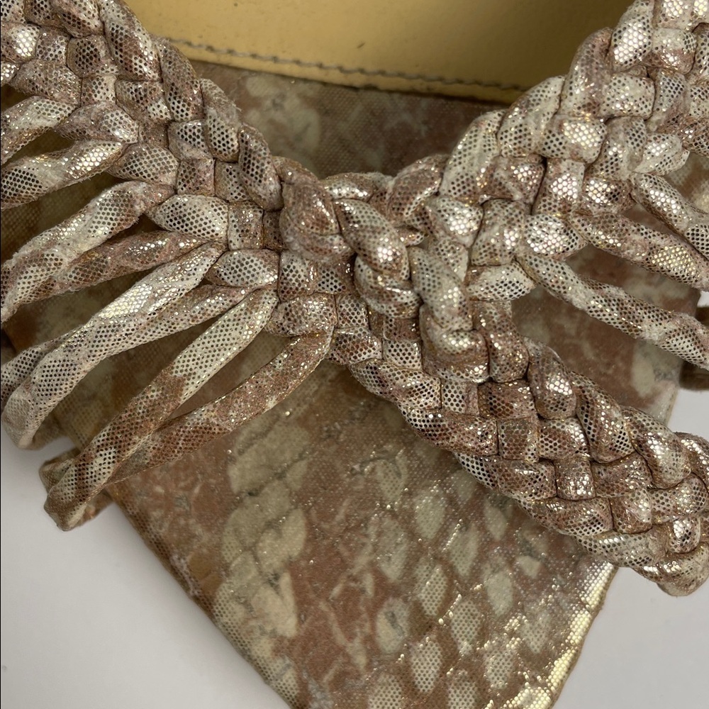 ALEXANDRE BIRMAN Agatha Flat Sandals Metallic Gold Leather. 39.5. - Picture 13 of 14